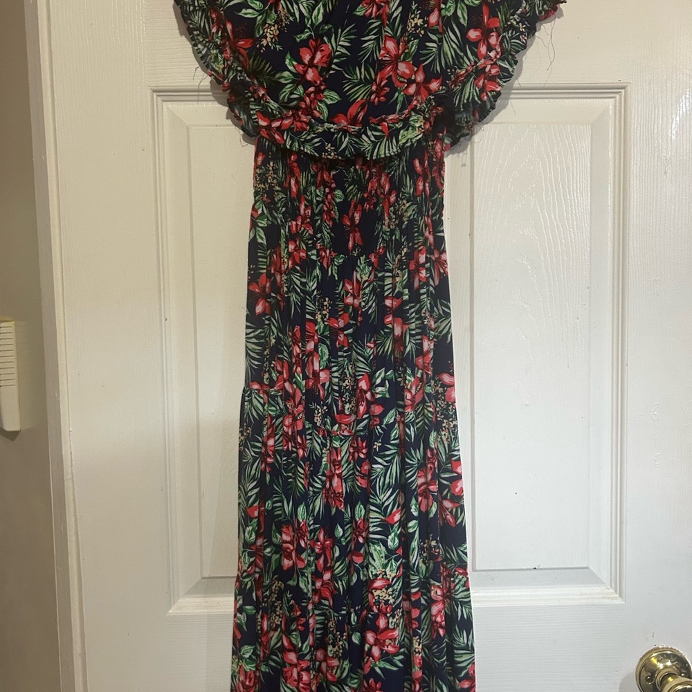 Aeropostale Floral Maxi Dress - Black and Red